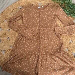 Baby Gap Floral Brown Ditsy Floral Dress. L